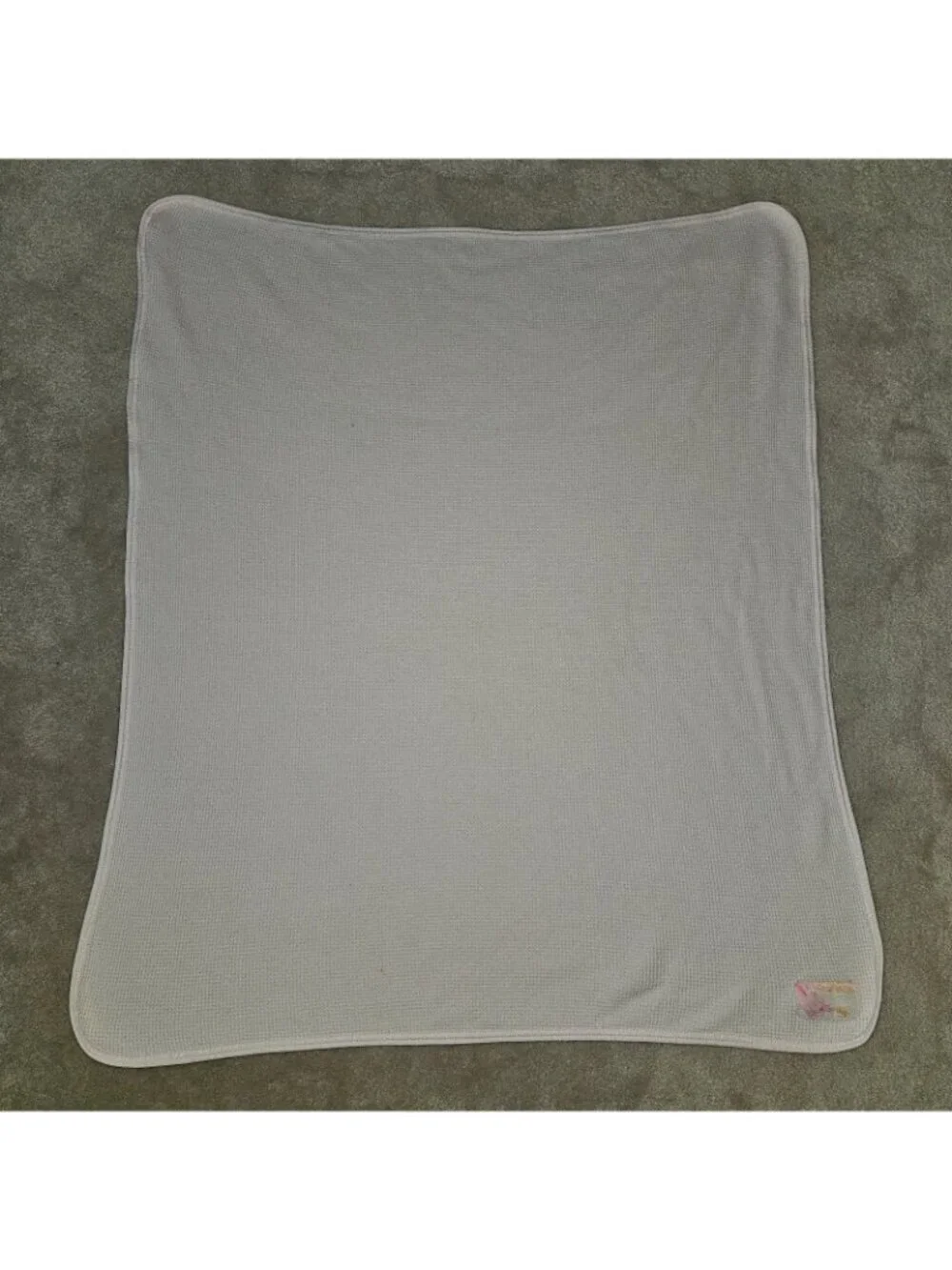 VTG Tykes Carter's Pink Waffle Knit Cotton Thermal Blanket Cuddly Bunny Mouse
